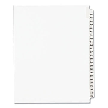 Avery® Preprinted Legal Exhibit Side Tab Index Dividers, Avery Style, 25-tab, 326 To 350, 11 X 8.5, White, 1 Set, (1343) freeshipping - TVN Wholesale